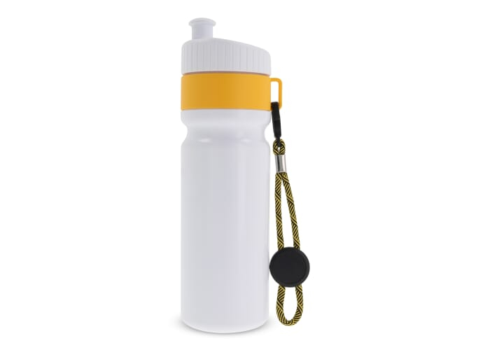 Bidon de sport 750ml à personnaliser fabriqué en Europe Blanc / Jaune